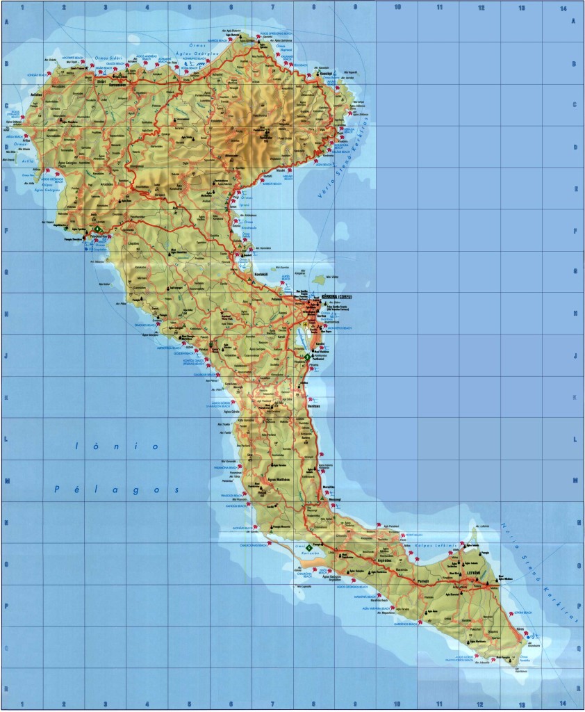 ostrov korfu mapa